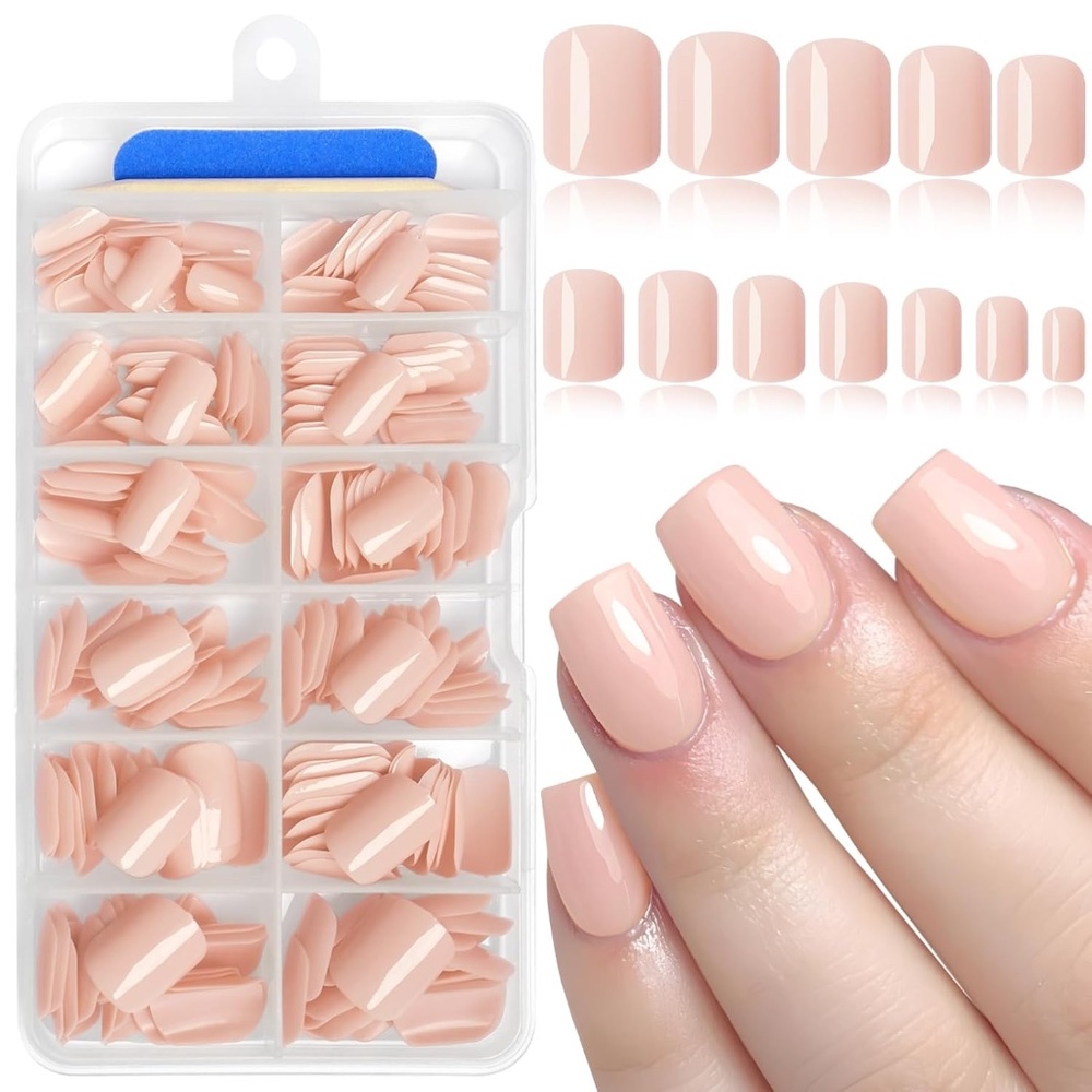 Nude Pink Short Squoval Press On Nail Set